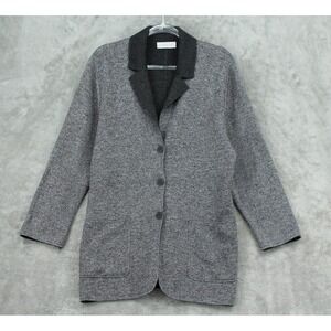 Gispa Sweater Womens Small Pockets Button Quiet Luxury Soft Italy‎ Gray Collared